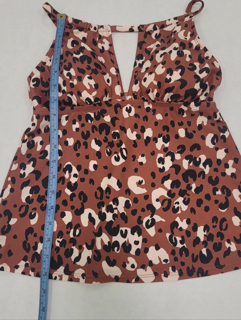 Kona Sol Leopard Print High Neck Keyhole Tankini